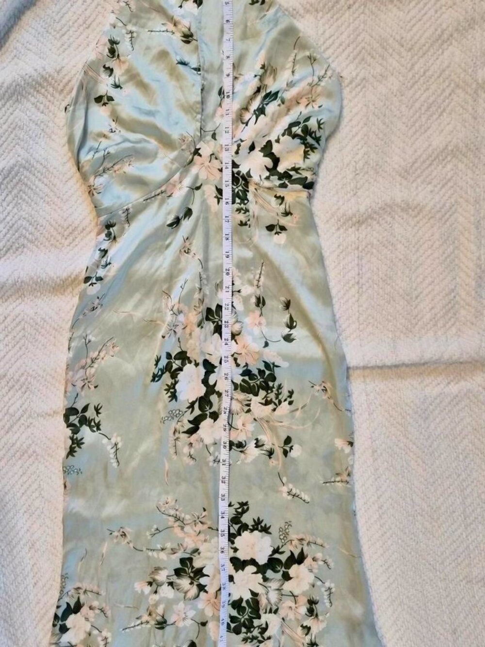 Soft Pale Green Tie Back Formal Dress - Picture 6 of 8